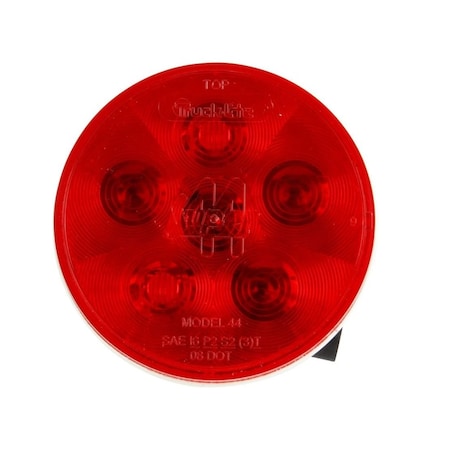 Truck-Lite Super 44, Led, Red, Round, 6 Diode, Stop/Turn/Tail, Hardwired, Fit 'N Forget S.S., 12V 44353R
